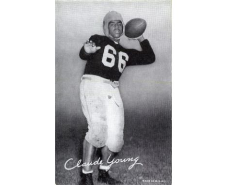 AMERICAN FOOTBALL, Claude Young (New York Yanks & Baltimore Colts), full-length player portrait in action pose, c.1952, 3.25 