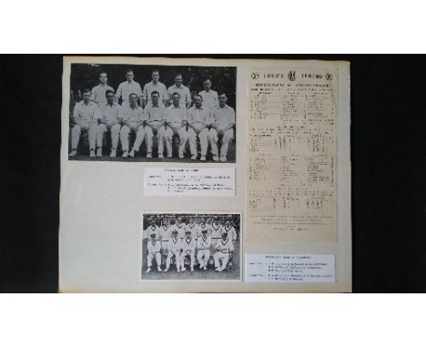 CRICKET, Ashes selection, 1938 (photos of both teams); 1948, inc. scorecard (Lords Test), portrait, actions & team photos etc