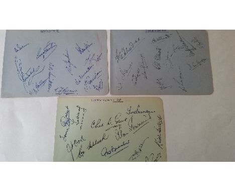 CRICKET, signed album pages, 1952, inc. Derbyshire, 12 signatures (in ink), Rhodes, Morgan, Gladwin, Elliott, Richardson; Lei