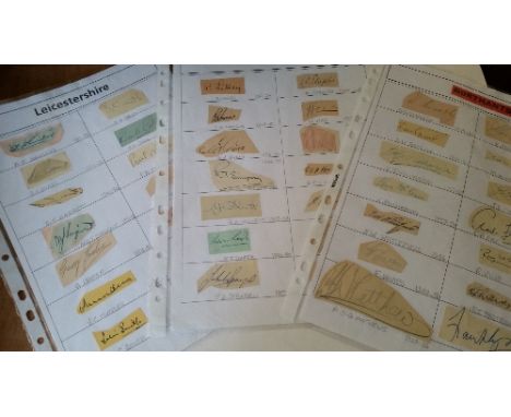 CRICKET, signed pieces laid down to A4 pages, Northants (14 signatures), inc. Barrick, Ashenden, Williamson, Timms, McGibbon,