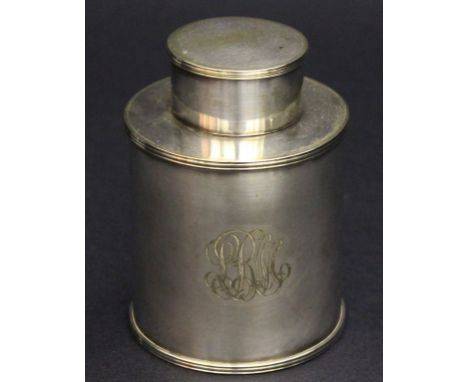 Tea caddy in sheffield con ologramma inciso bolli Hawksworth. Periodo Edoardiano 1905 circa