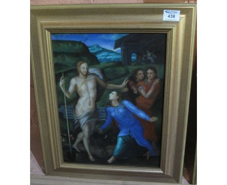 After the 16th Century Old Master, religious study, oils on metal. 40 x 30cm approx. Framed. (B.P. 24% incl. VAT)