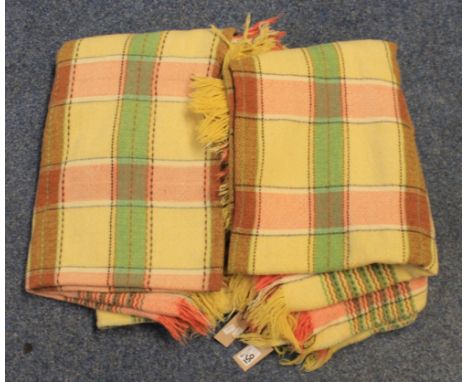 Two multi coloured vintage check blankets. (2)(B.P. 24% incl. VAT)