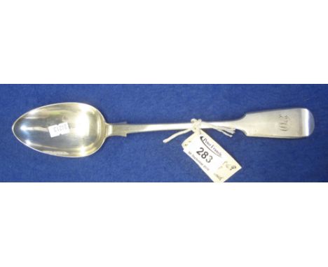 Early Victorian silver basting spoon, hallmarked for Exeter, 5.3ozs.(B.P. 24% incl. VAT)