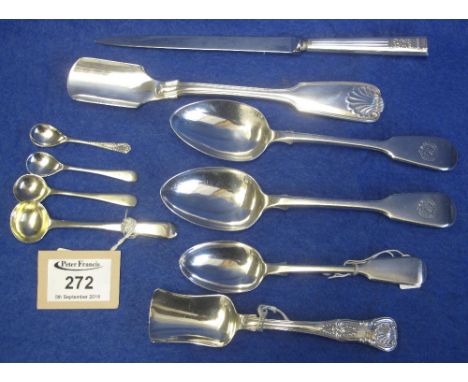Bag of assorted silver and other cutlery items.(B.P. 24% incl. VAT)    CONDITION REPORT:  Nothing 'Sterling' marked.  One sal