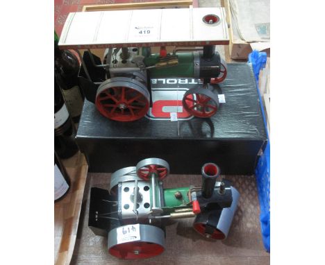 Vintage Mamod steam tractor, together with a steam roller and parts.(B.P. 24% incl. VAT)