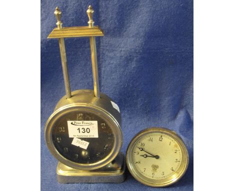 Nickel plated mantel clock together with a Smith's vintage car dashboard clock. (2)(B.P. 24% incl. VAT)