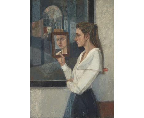 Saied Dai RP NEAC,Persian/British b.1958 -&nbsp;Reflection, 2005;&nbsp;oil and gesso on panel, signed, monogrammed and dated 