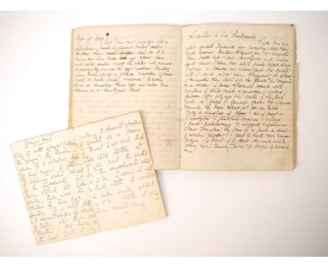 A disbound manuscript receipt book circa 1891, 118 pages of manuscript cookery recipe entries, majority pen &amp; ink but som