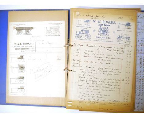 A collection of 80+ mainly Norwich and Norfolk related billheads/bills circa 1860's-1930's, many for Coachbuilders, Engineers
