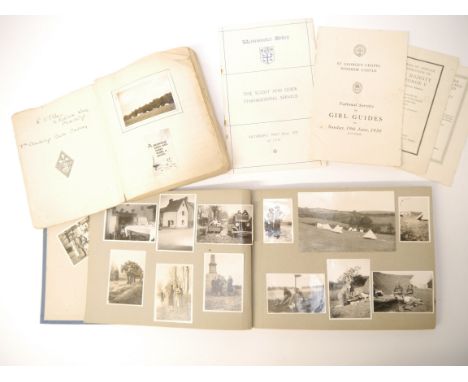 A 1930's snapshot photo album containing a good quantity of images depicting girl guides camps and girl guides posing, activi