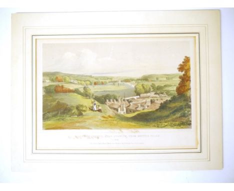 A coloured lithograph 'Valley of Thorpe, Near Norwich, from Butter Hills', 1842, by M.E. Cotman/Day &amp; Haghe, image 16 x 2