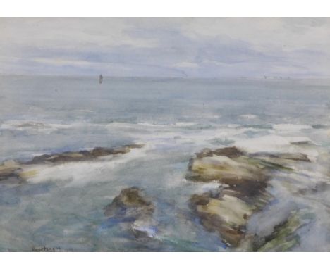 David Foggie, RSA RSW  (SCOTTISH 1878 - 1948), Seascape watercolour, signed and dated 1908, framed, 35 x 25cm 