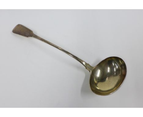 Regency silver ladle, old English fiddle pattern, London 1819, 32cm 