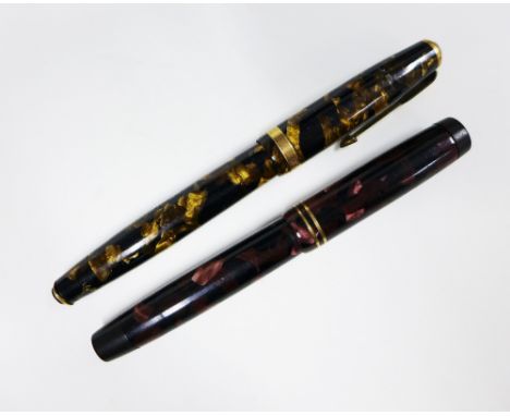 Vintage Parker fountain pen with 14ct gold nib, Reg No 784404 and another fountain pen (2) 