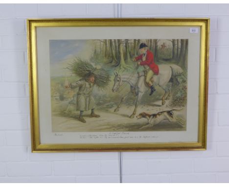 'A Capital First' framed hunting print, size overall 82 x 62cm 