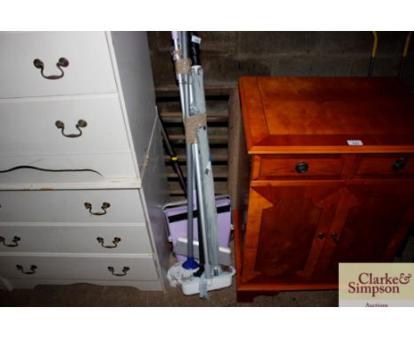 A quantity of various mops, brooms, cleaning tools etc.