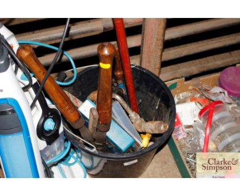 Various garden tools and hand tools etc.