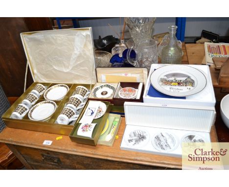 A quantity of various decorative porcelain to include cased set of Royal Tuscan coffee cups and saucers, pin dishes, 1979 Chr