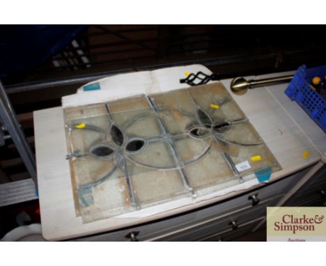A quantity of stained glass leaded light panels 