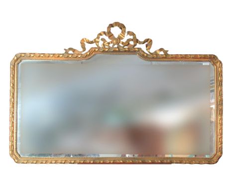 Modern gilt framed mirror of rectangular form having ribbon mount.  139x92cm approx.   (B.P. 21% + VAT) 