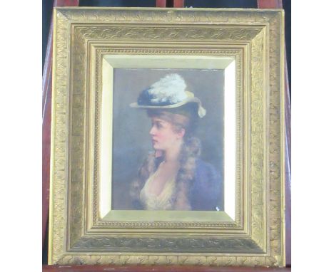 British School (Late 19th century), portrait of a young woman, oils on board.  27x22cm approx.  (B.P. 21% + VAT) Appearing go