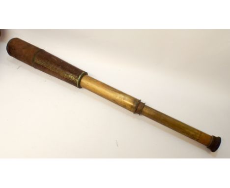 Brass and leather four drawer telescope by Beck Of London Ltd, dated 1917, bearing government issue arrow.