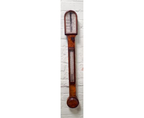 An early Victorian walnut framed stick barometer by Adie 395 The Strand London 93cms long