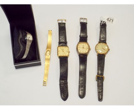 Two gents rotary wrist watches, a Sekonda watch and two ladies watches