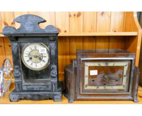 Westminster chiming mantle clock and an American shelf clock 