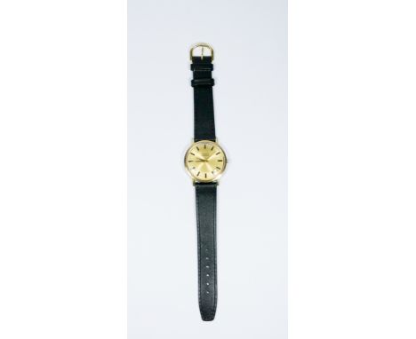 Zenith vintage automatic gents wristwatch, in gold plated case, with baton hands and date aperture, watch is running. Movemen