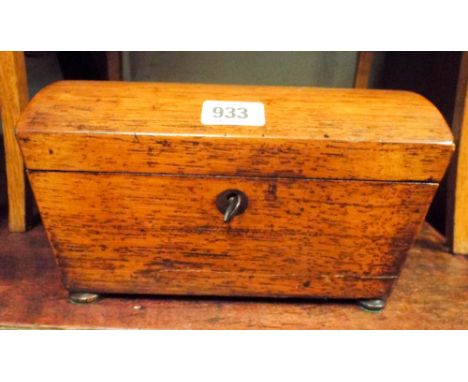 A Victorian mahogany dome topped tea caddy 