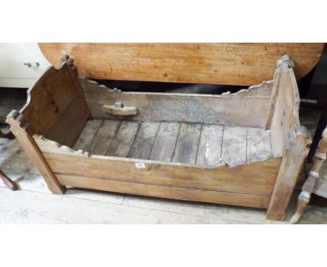 An antique oak plant trough 3' wide
