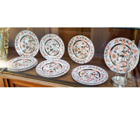 An Ashworth Brothers Ironstone part dinner service, twelve plates in the lot 
