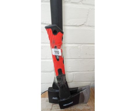 A large log splitting axe and a smaller axe 