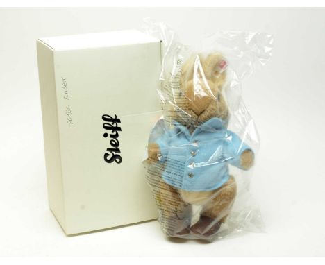 A Steiff Peter Rabbit teddy, in original plastic wrap with certificate, with box. 