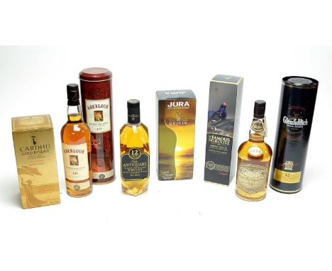 A collection of Scotch Whisky, including: Glenfiddich Special Reserve Single Malt Scotch Whisky, 12 Years Old, in tube; Glent