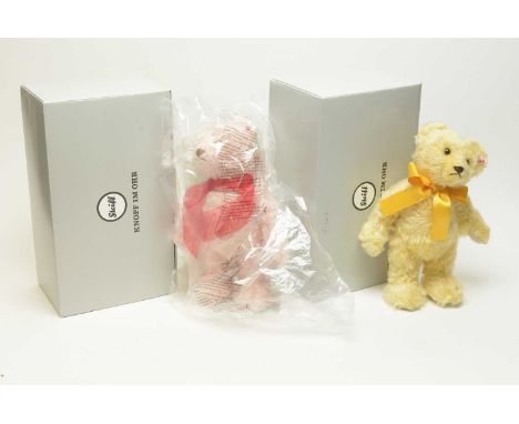 Two Steiff teddy bears, comprising: 'Eliza, the Spring Swarovski Bear'; and 'Rosie, the Summer Swarovski Bear', each in box. 