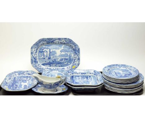 A collection of Copeland Spode ‘Italian’ pattern blue and white ceramics, including: six place settings; three further dinner
