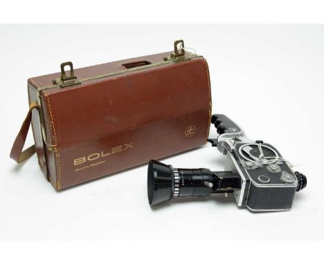 A Bolex Paillard Zoom Reflex P2 cine camera, in original Bolex leather carry case; and another.