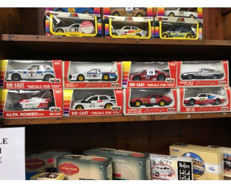 Eight Polistil 1:25 scale 'Decals For You' Die Cast cars, boxed