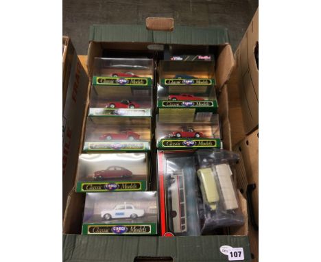 Sixteen exclusive First Edition Die Cast buses and twelve boxed Corgi cars