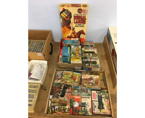 Twenty three sets of Airfix HO and OO scale pieces, various sets, an Airfix Boy Scout, a box of Timpo Army Collection, an Air