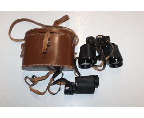 A pair of Ritzmar 8 x 40 binoculars with case and a 8 x 30 monocular