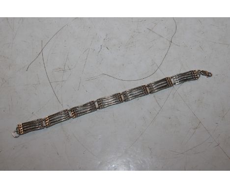 A solid vintage sterling silver Art Deco style bracelet approx. 13gm