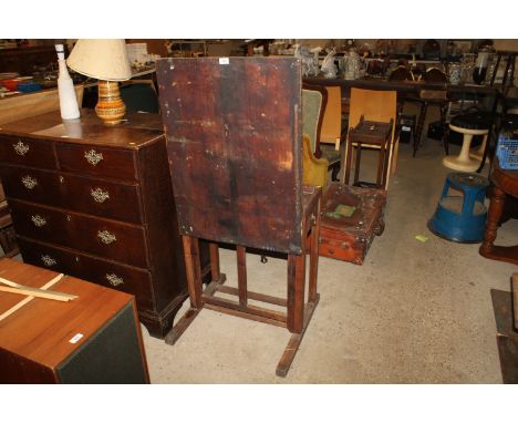An artists travelling easel and box bearing label 'Manufactured by J Bryce Smith Ltd. London