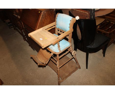 A vintage child's metamorphic highchair 