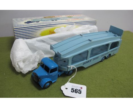 A Dinky Supertoys No.982 Diecast Model Pullmore Car Transporter, blue car, light blue back and decks, loading ramp, blue and 