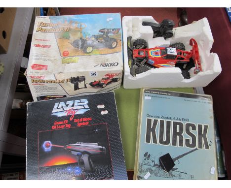 A Nikko 1:15th Scale Battery Operated Radio Controlled #RDC-15390 Turbo Panther II Frame Buggy, playworn, box poor, together 