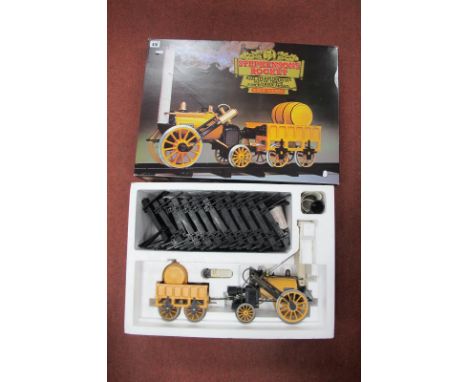 A Hornby Railways Stephenson Rocket, 3½" gauge model 'Real Steam Train Set', box contents include Rocket locomotive and tende